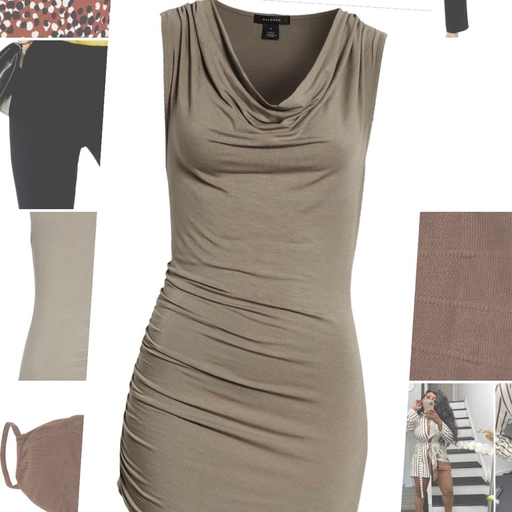 Khaki cowl neck top